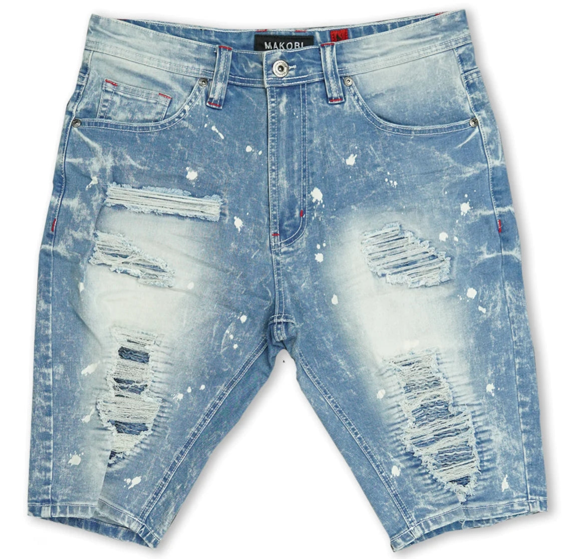 Men's Patched Denim Shorts Pintuck