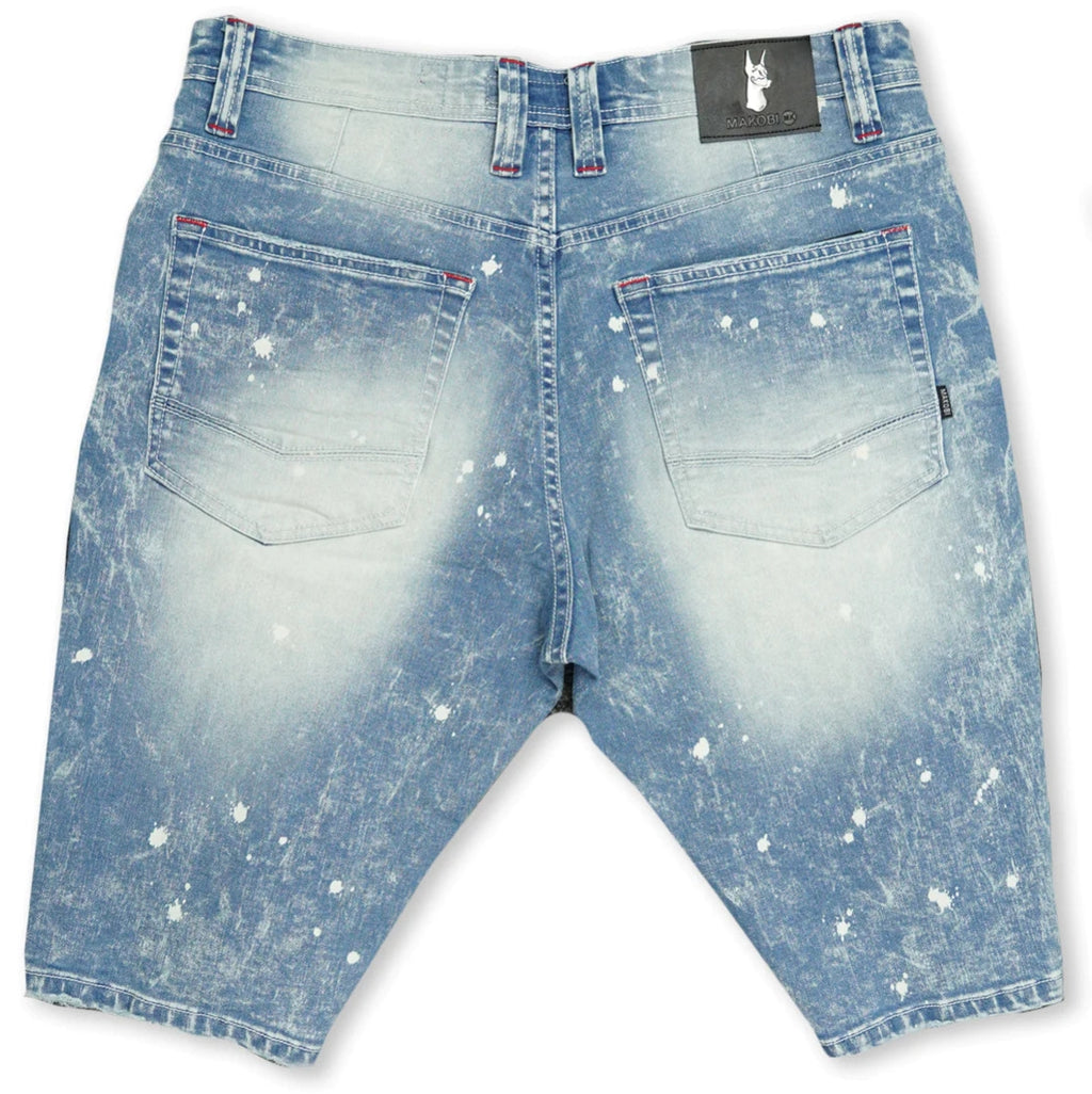Men's Patched Denim Shorts Pintuck