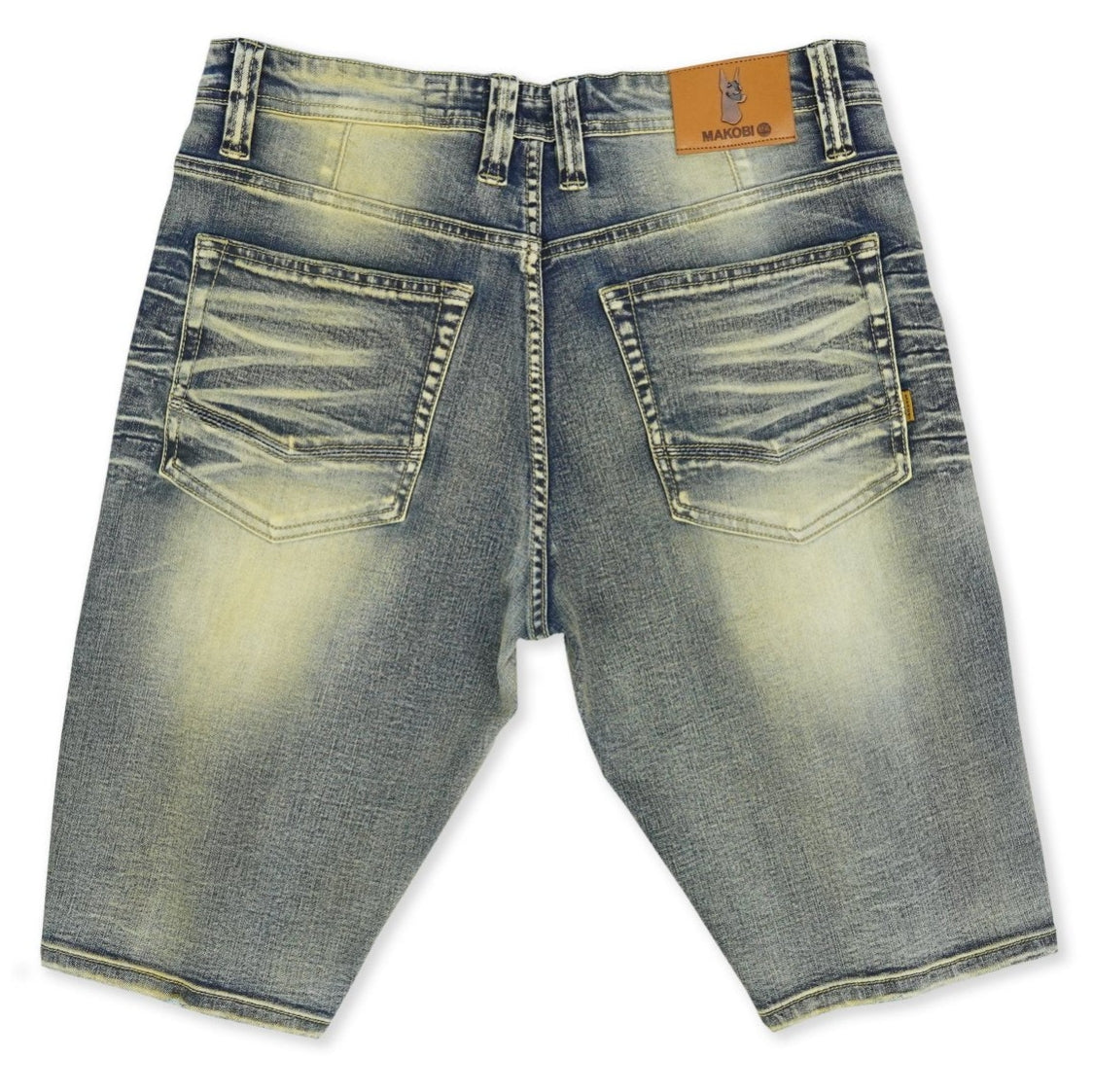 Men's Biker Shredded Denim Shorts