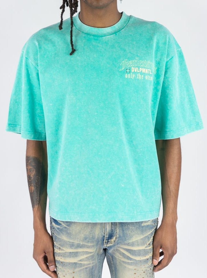 Men's Cropped T-shirt Fearlessness in Jade