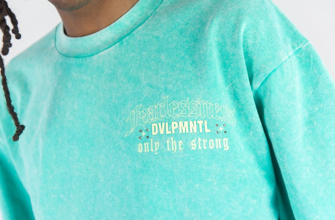 Men's Cropped T-shirt Fearlessness in Jade