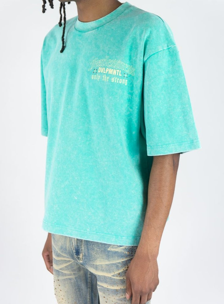 Men's Cropped T-shirt Fearlessness in Jade