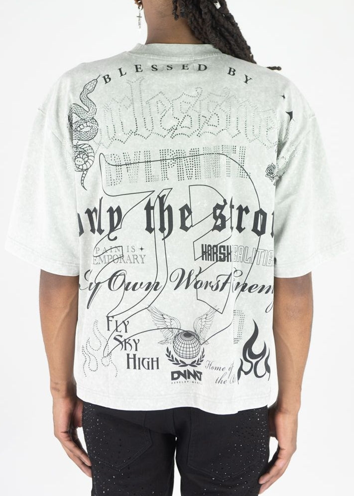 Men's Cropped T-shirt Fearlessness in Gray