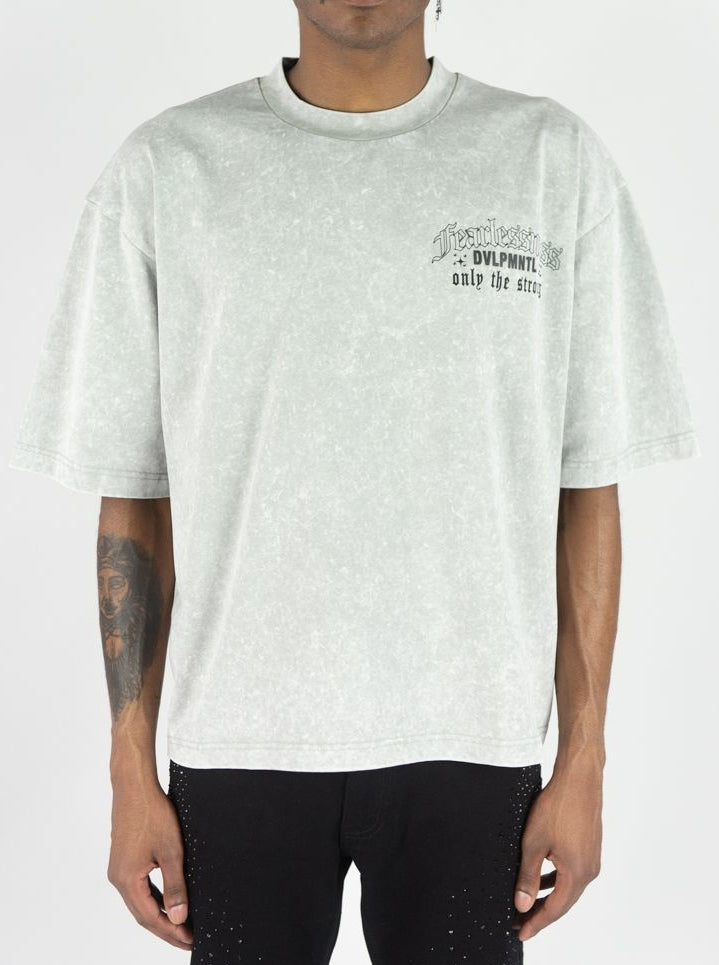 Men's Cropped T-shirt Fearlessness in Gray