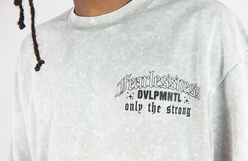 Men's Cropped T-shirt Fearlessness in Gray