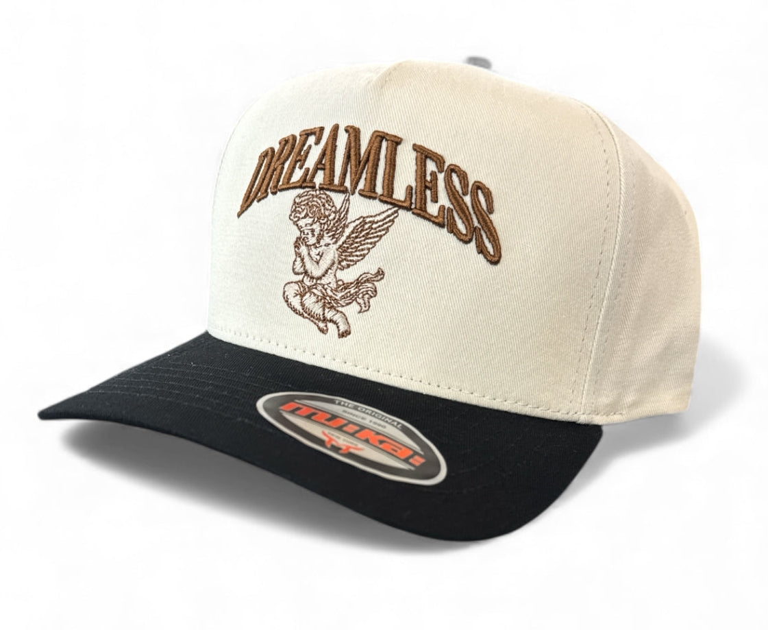 Men's Snapback Hat Dreamless Angel in Ivory/Black