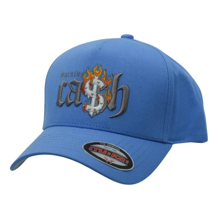 Snapback Hat Burning Cash in Sky Blue