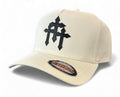 Snapback Hat Leather Cross in Ivory
