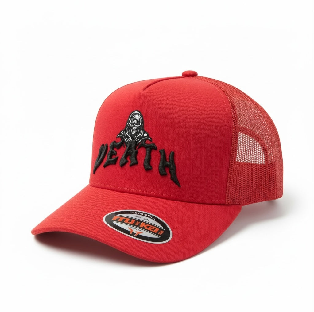 Trucker Hat Death  in Red