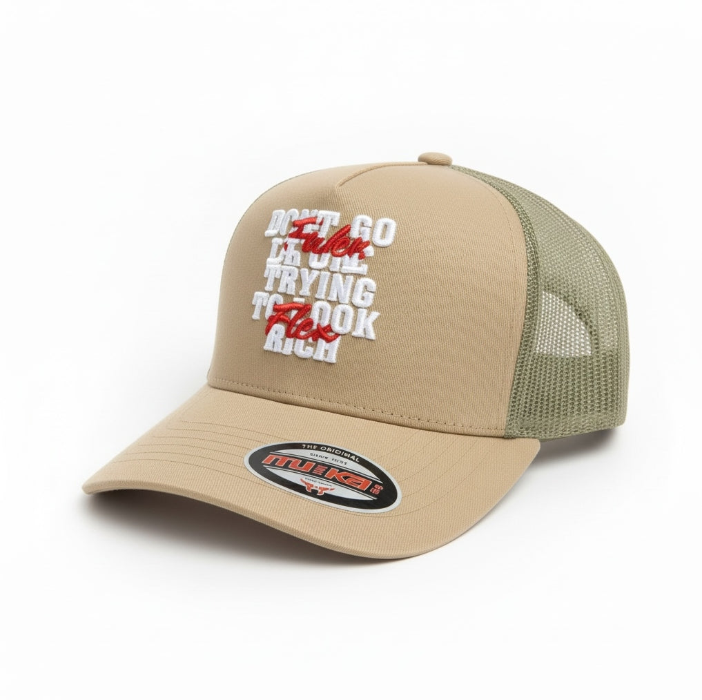 Trucker Hat Fake Flex in Khaki