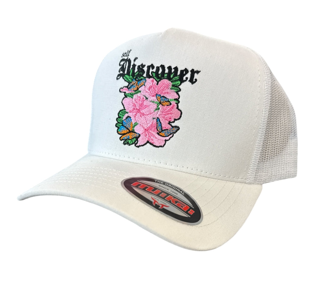Trucker Hat Self Discover in White