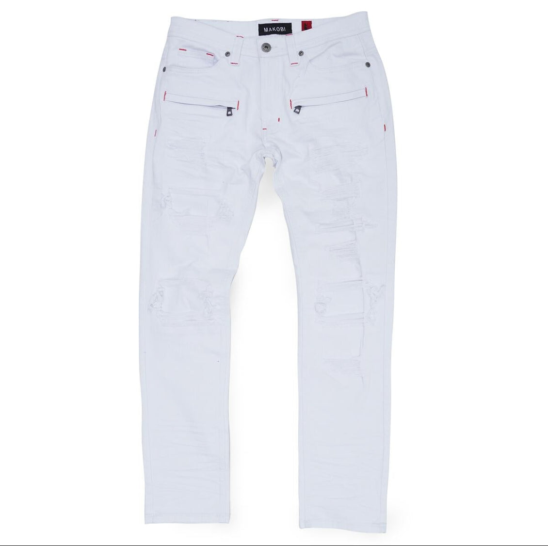Men's Shredded Denim in White