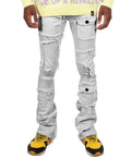 Men's Over-Sized Pocket Stacked Denim in Cool Grey