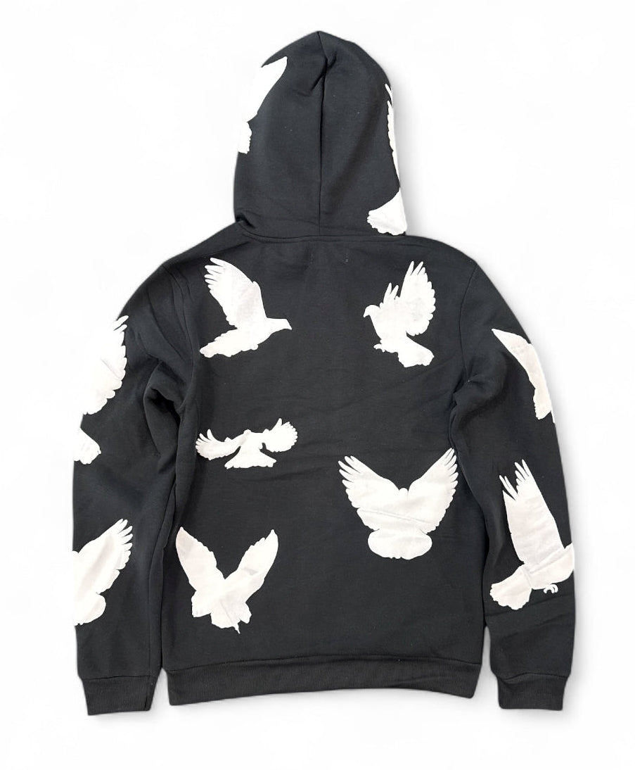 Men's Bird Gang Hoodie in Heather Black