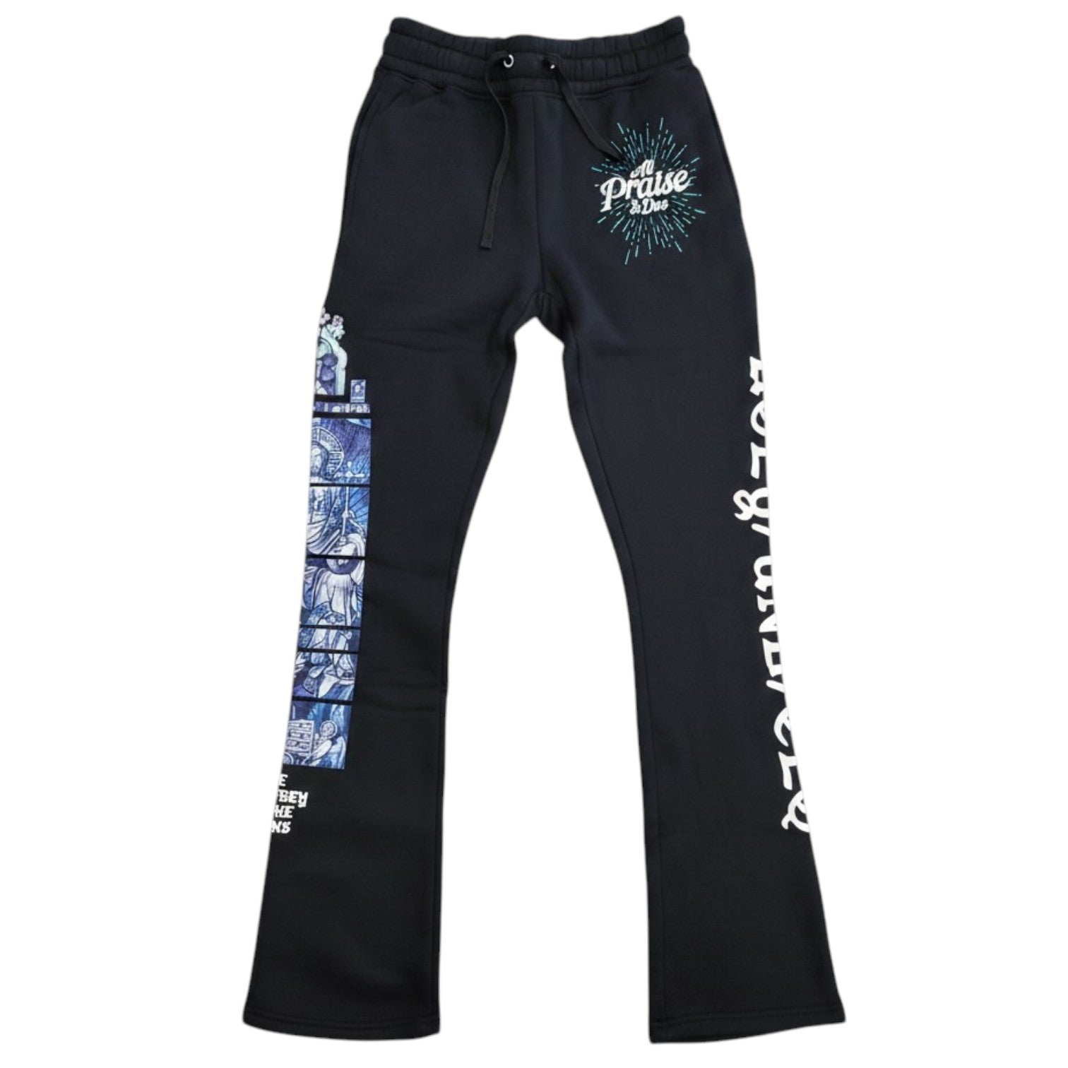 Men's Stacked Sweats All Praise Is Due in Black