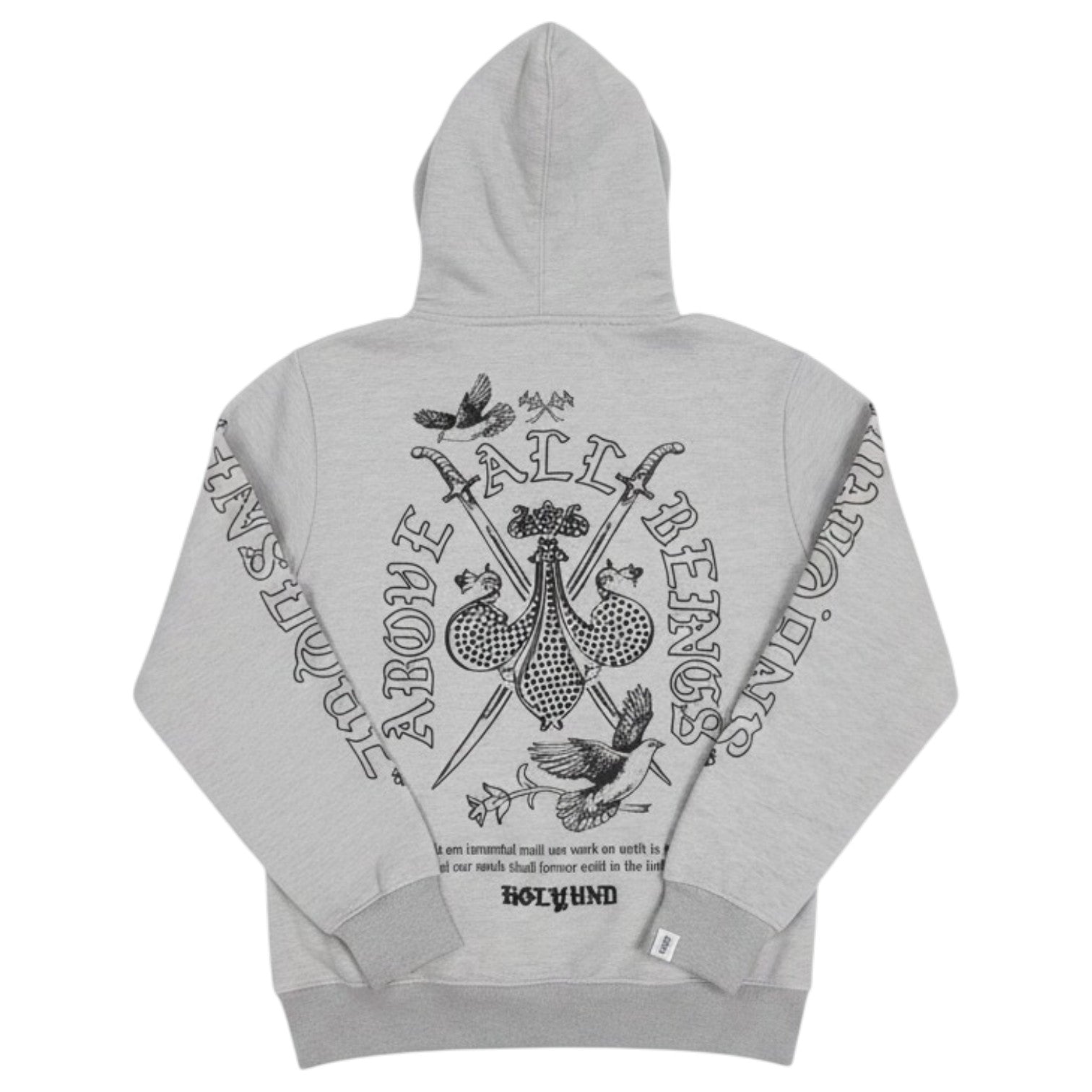 Men's Above All Rhinestone Zip-Up Hoodie in Gray