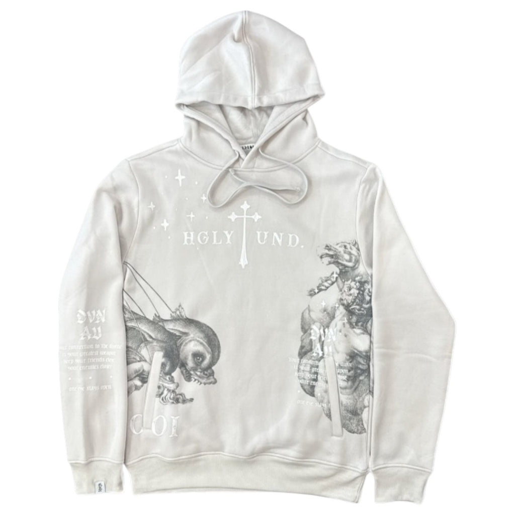 Highly Undrtd Men's Divine Aura Hoodie in Cloud UF5603
