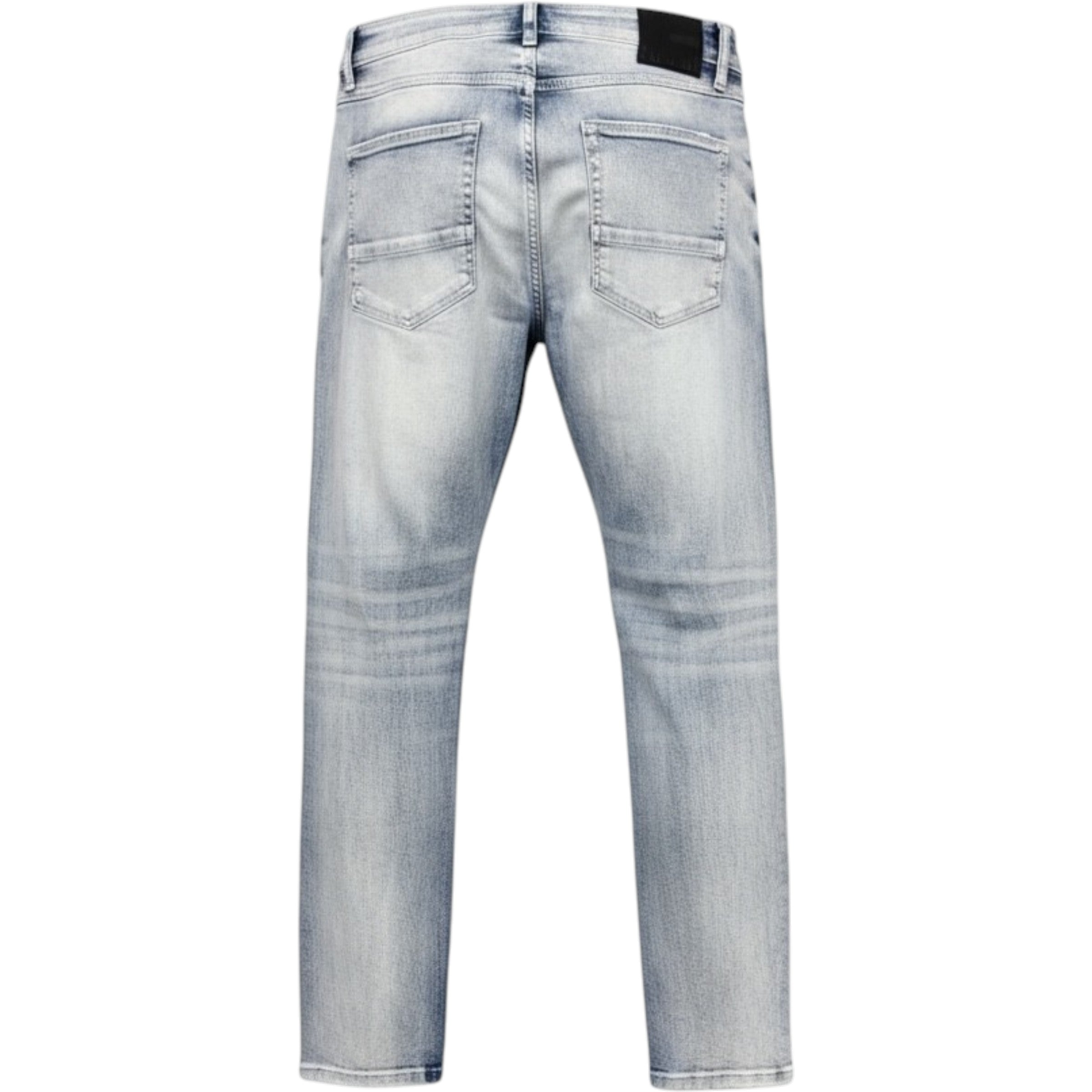 Light blue jeans on a white background