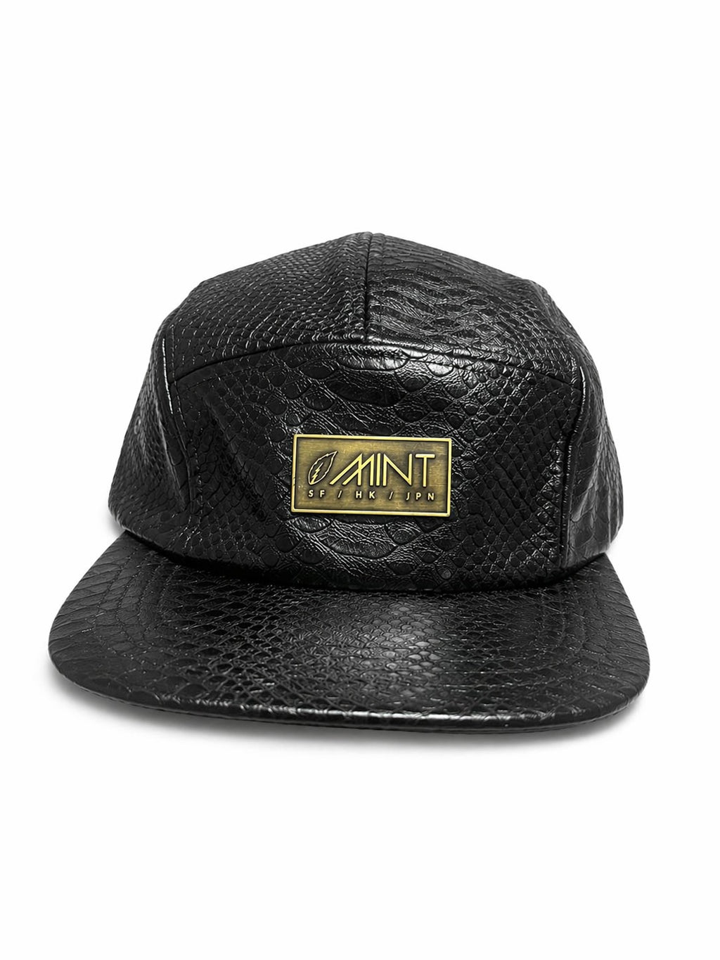 5 Panel Strap back Hat Anaconda Black Cap