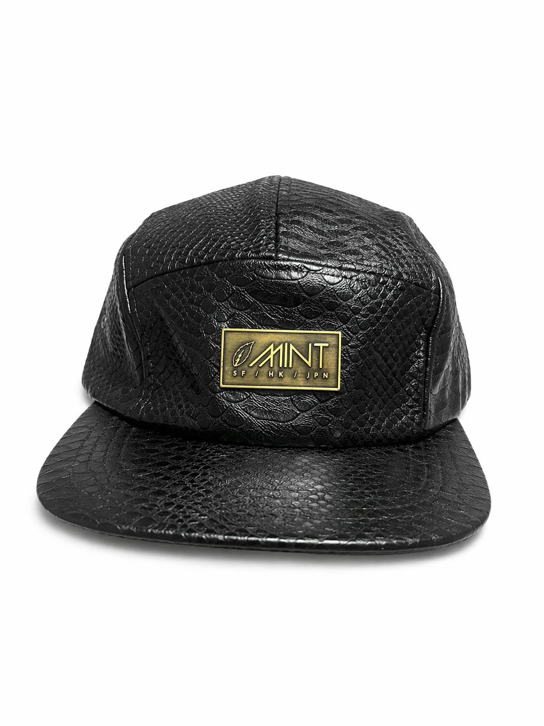 5 Panel Strap back Hat Anaconda Black Cap