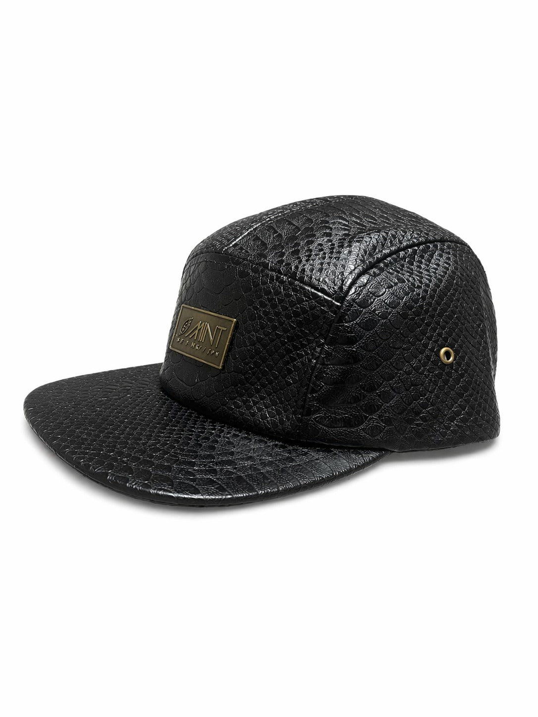 5 Panel Strap back Hat Anaconda Black Cap