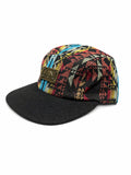 5 Panel Strap back Hat Aztec All over print(Brown/Red) with Black Brim Cap