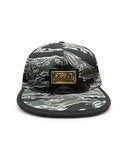 6 Panel Strap Back Hat Green Camo Cap