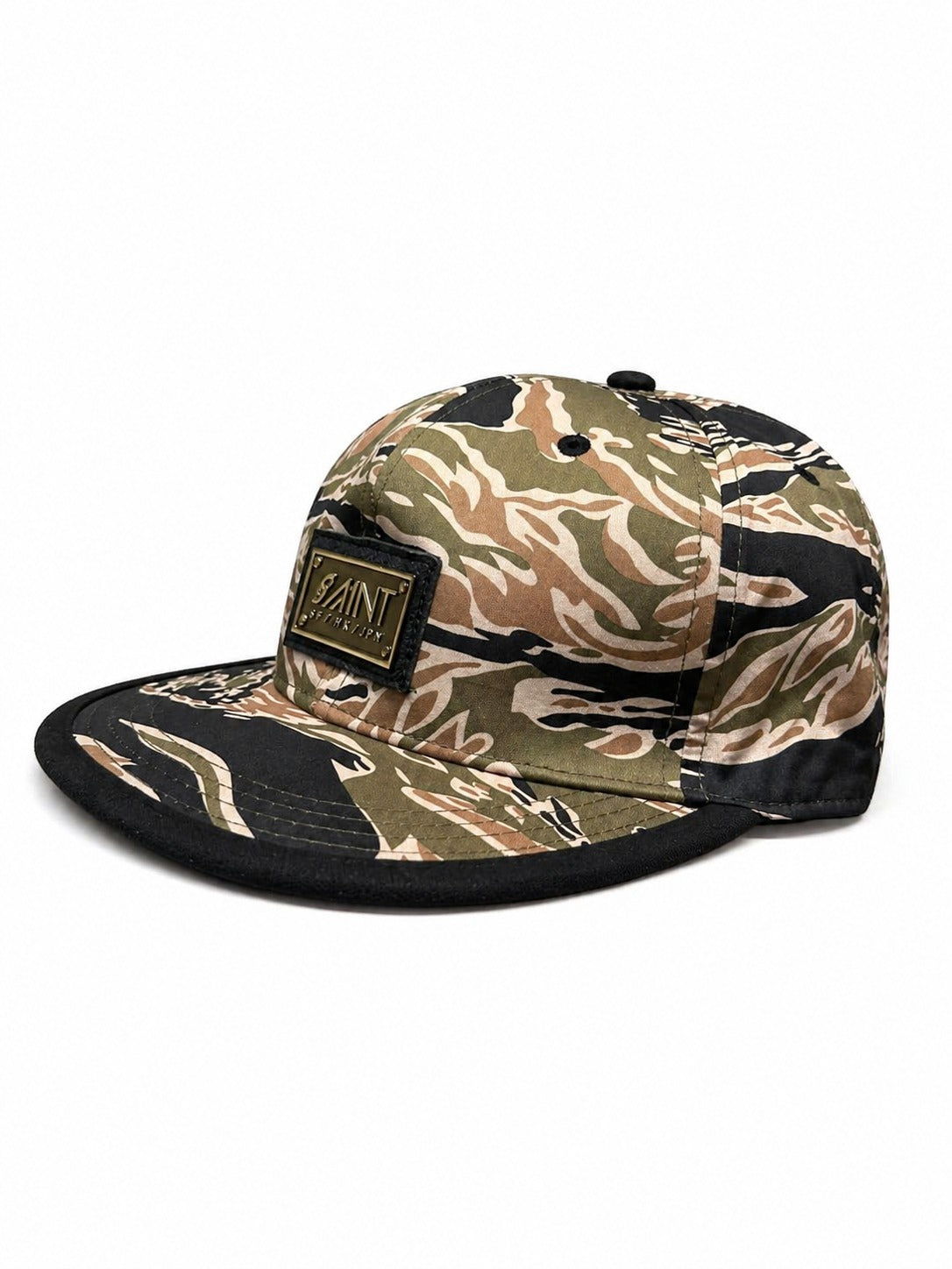 6 Panel Strap Back Hat Tan Camo Cap