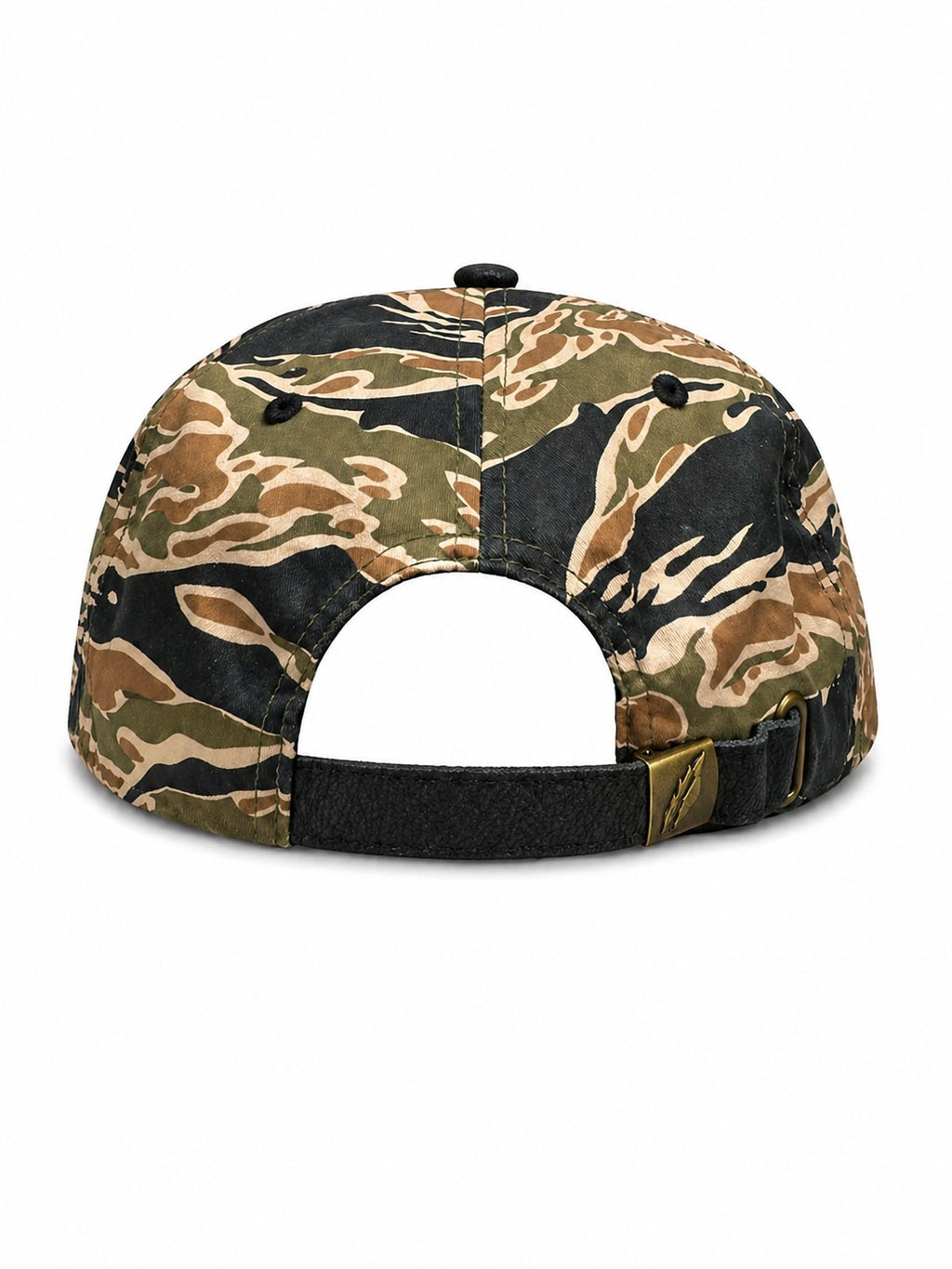 6 Panel Strap Back Hat Tan Camo Cap
