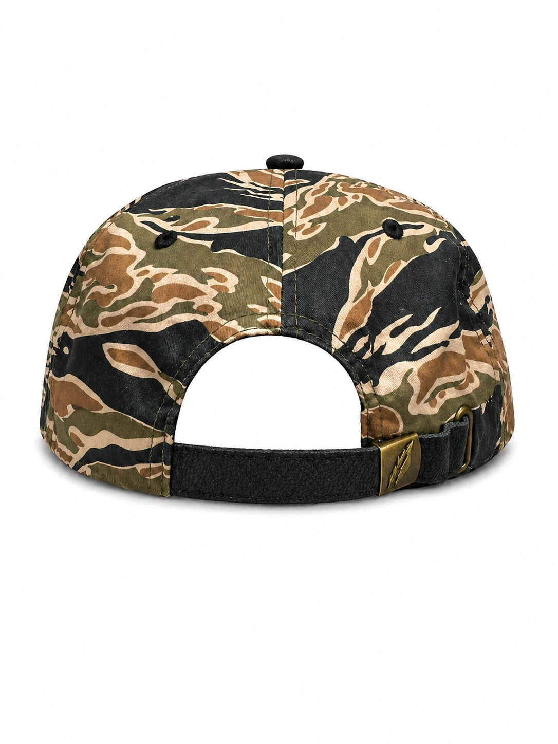 6 Panel Strap Back Hat Tan Camo Cap