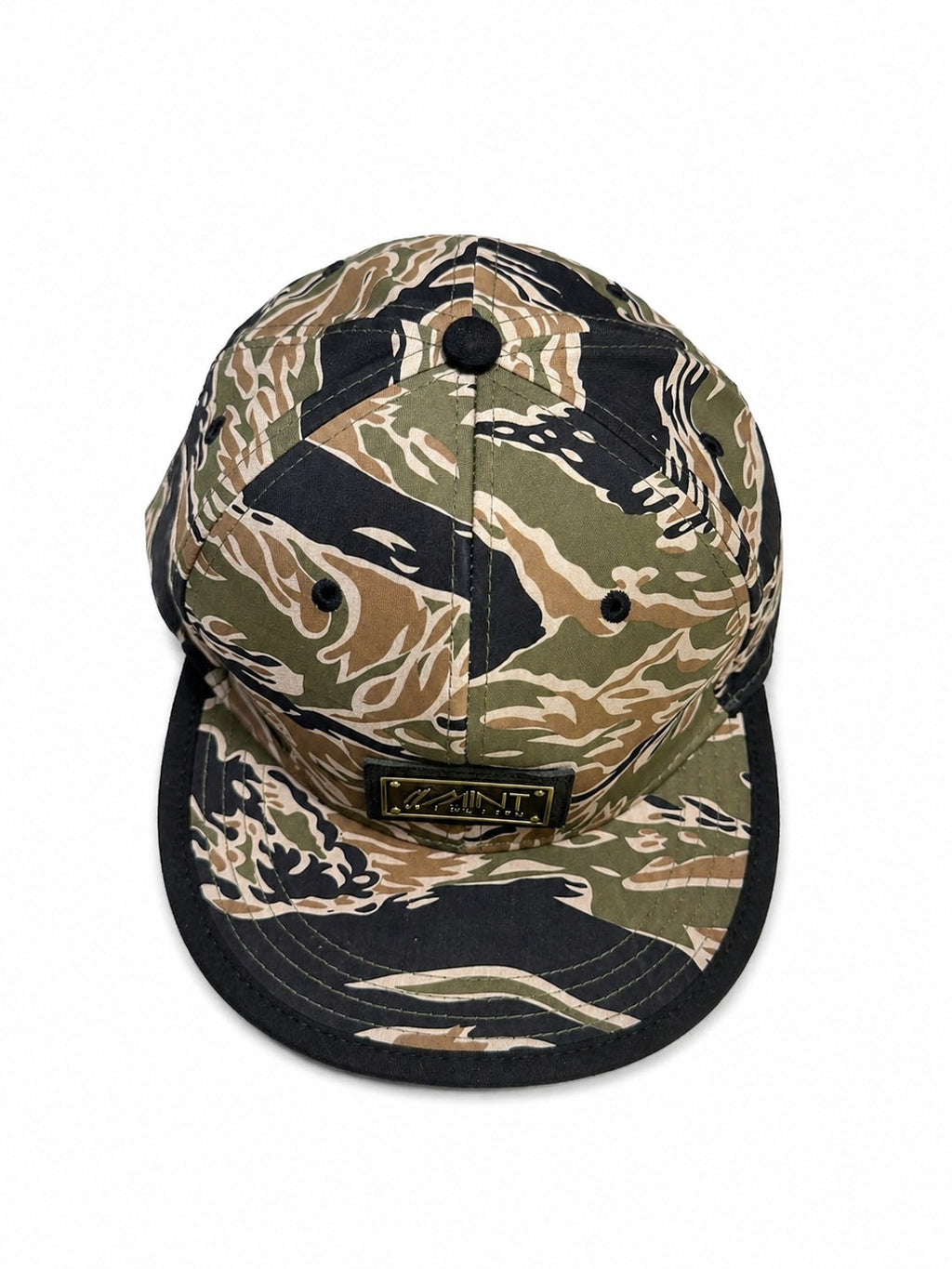 6 Panel Strap Back Hat Tan Camo Cap