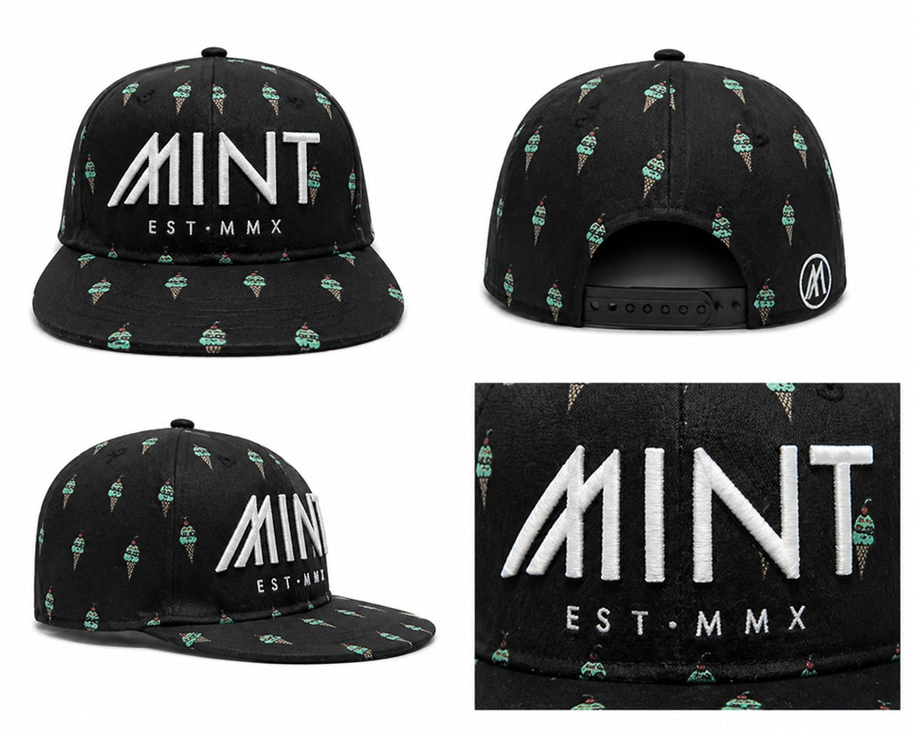 6 Panel Strap Back Hat Ice Cream design