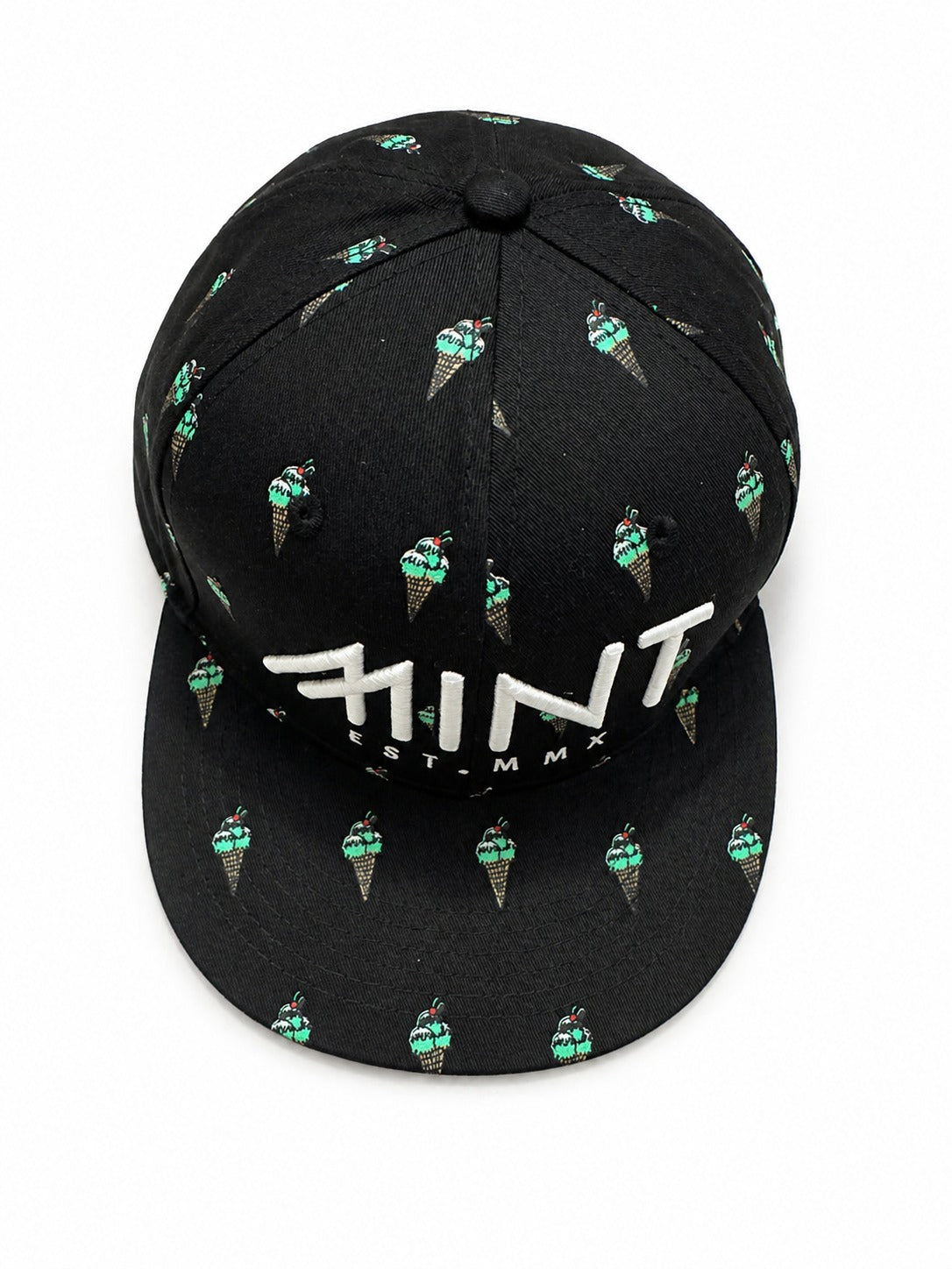 6 Panel Strap Back Hat Ice Cream design