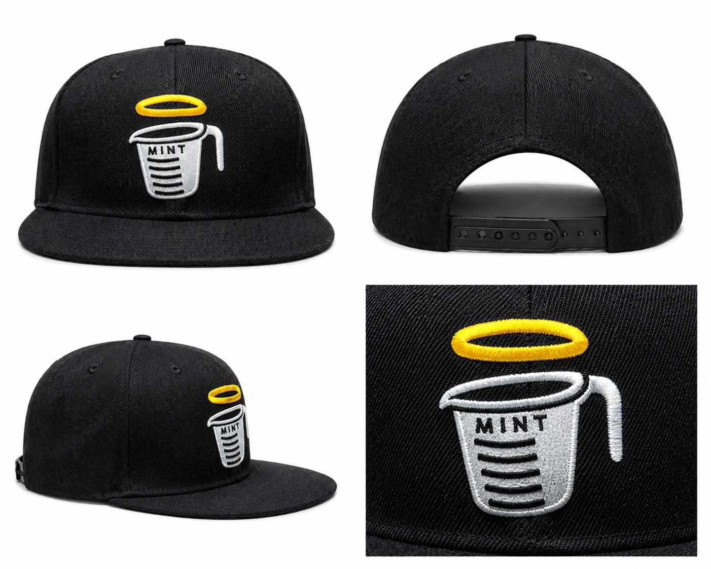 6 Panel Snap Back Hat Cup Design Cap