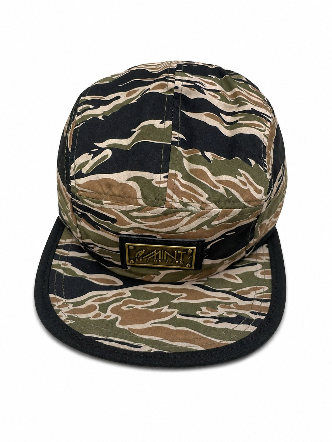 5 Panel Strap Back Hat Tan Camo Cap