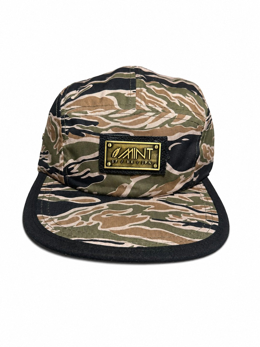 5 Panel Strap Back Hat Tan Camo Cap
