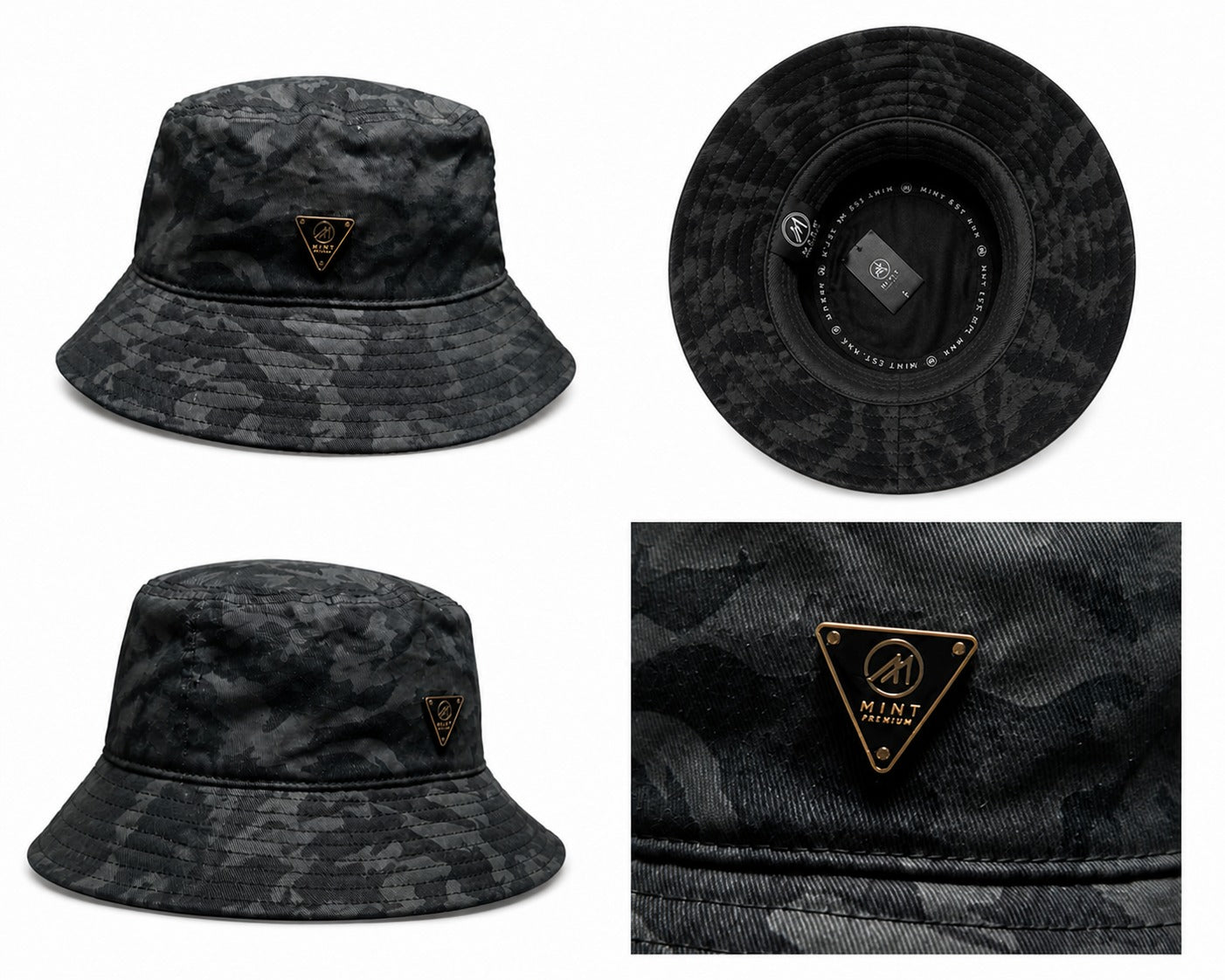 Camo Bucket Hat In Gray