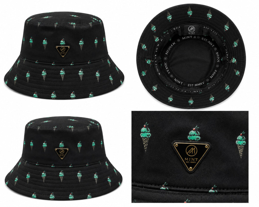Ice Cream Bucket Hat In Black