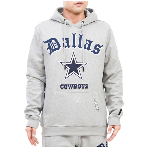 Gray hoodie with Dallas Cowboys logo on a white background