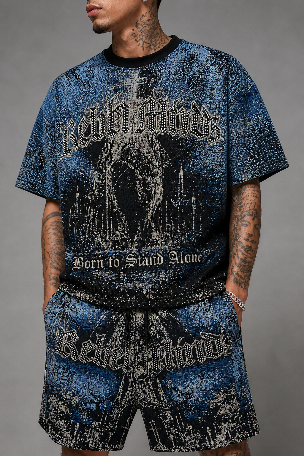 Men's Stand Alone Tapestry T-Shirt In Black