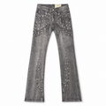 Men's Stacked Rivet Denim Pant in Washed Black