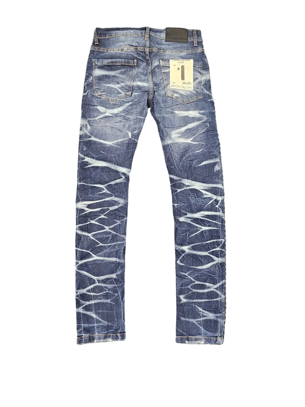 Men's Slim Fit Crystal Distressed Denim in Blue/Timber