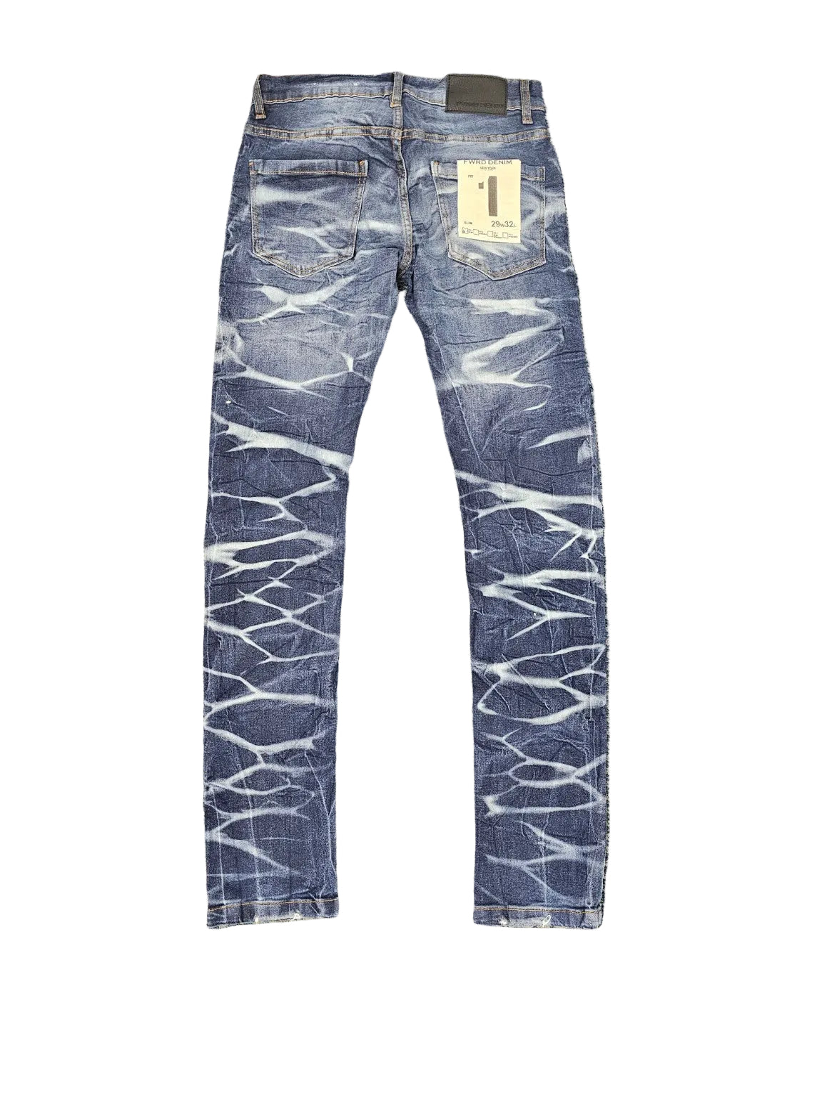 Men's Slim Fit Crystal Distressed Denim in Blue/Timber