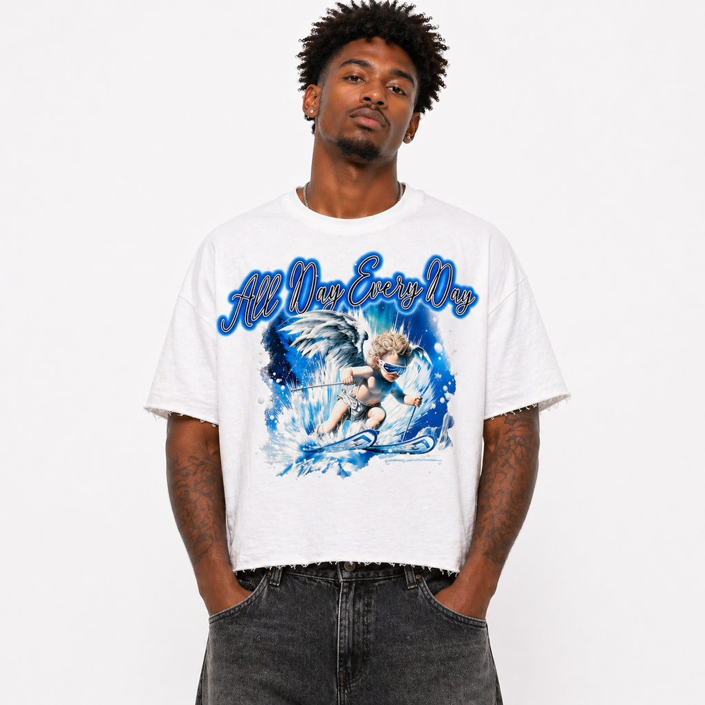 Men's All Day Oversized Crop Tee In White