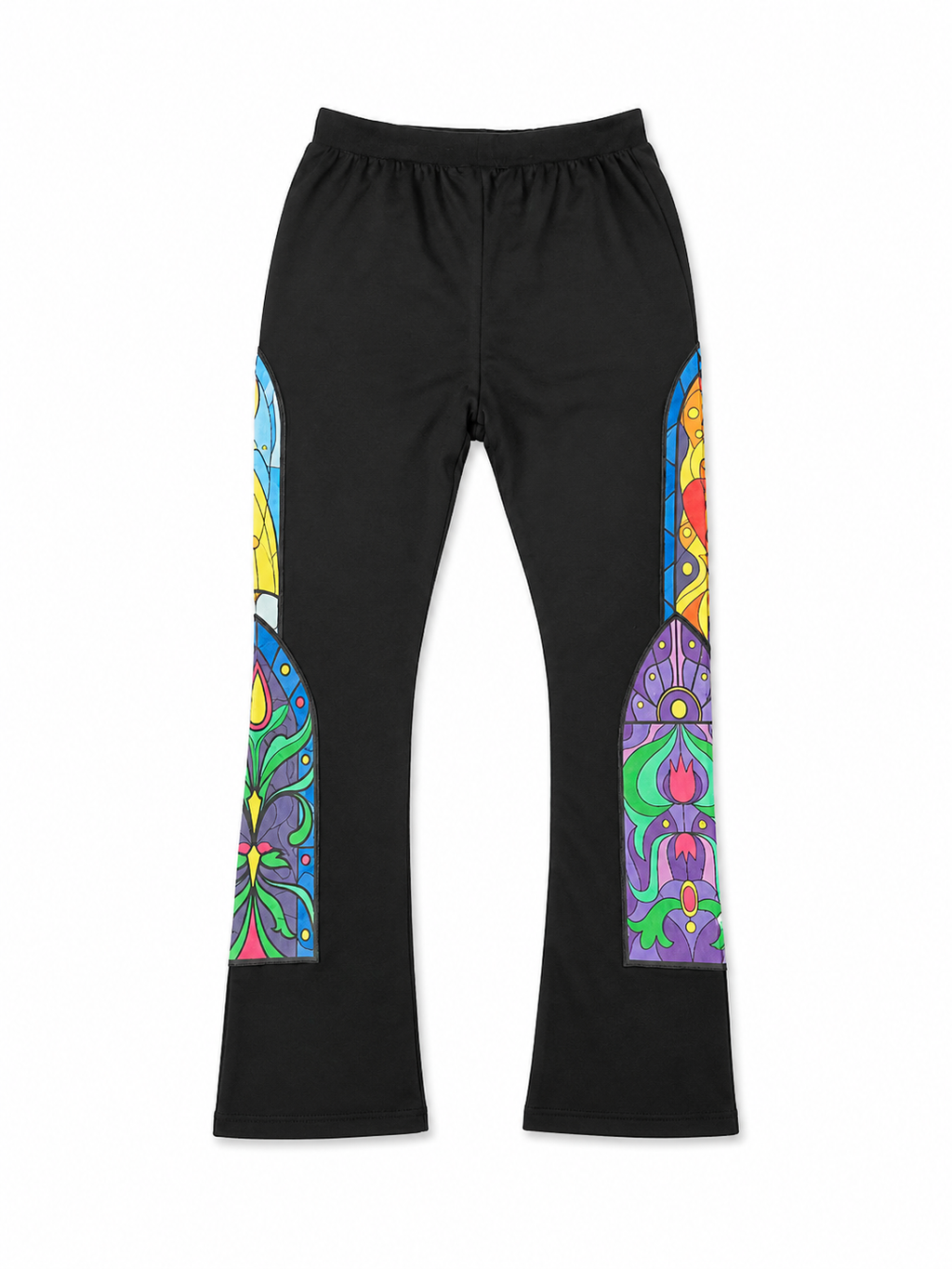 Men's  Stained Glass Stacked Sweatpants In Black