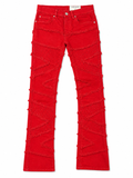Men's Stacked Slash Twill Pants in Red