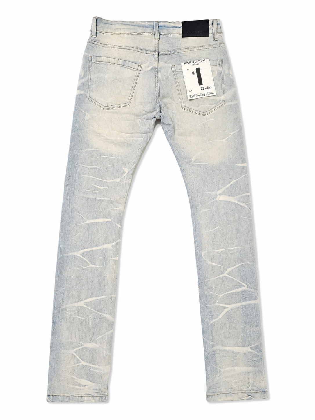 Men's Slim Fit Crystal Distressed Denim in Tint/ Olive