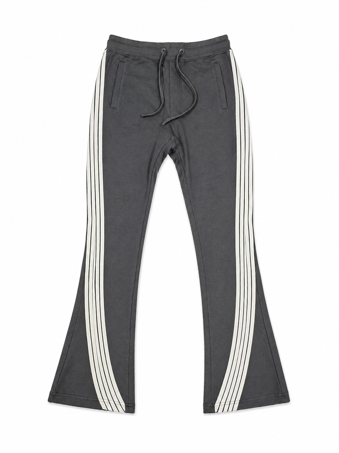 Men's 5 Stripe stacked joggers in Gray
