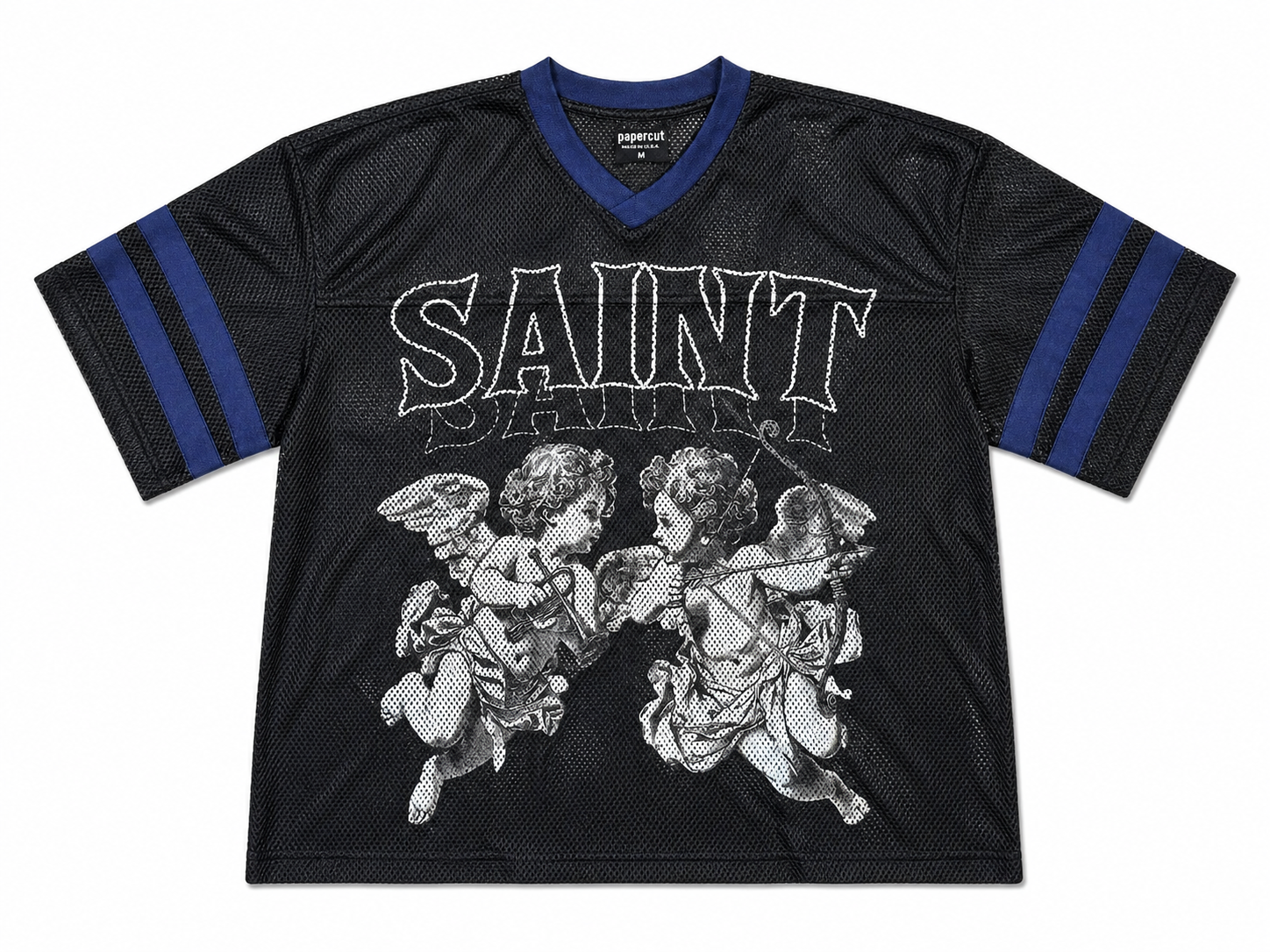 Men's Saints Oversized Mesh Crop Jersey In Black
