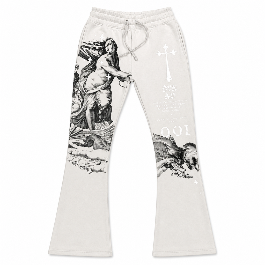 Men's Divine Aura Stacked Joggers in Ivory